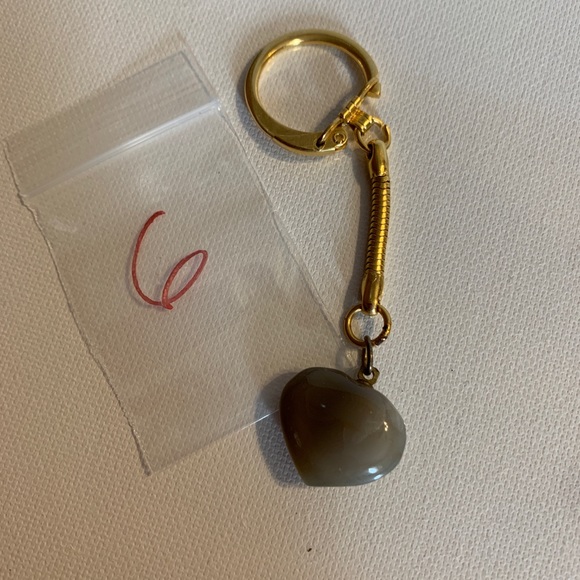 Vintage agate heart shaped keychain #6 - Picture 2 of 2
